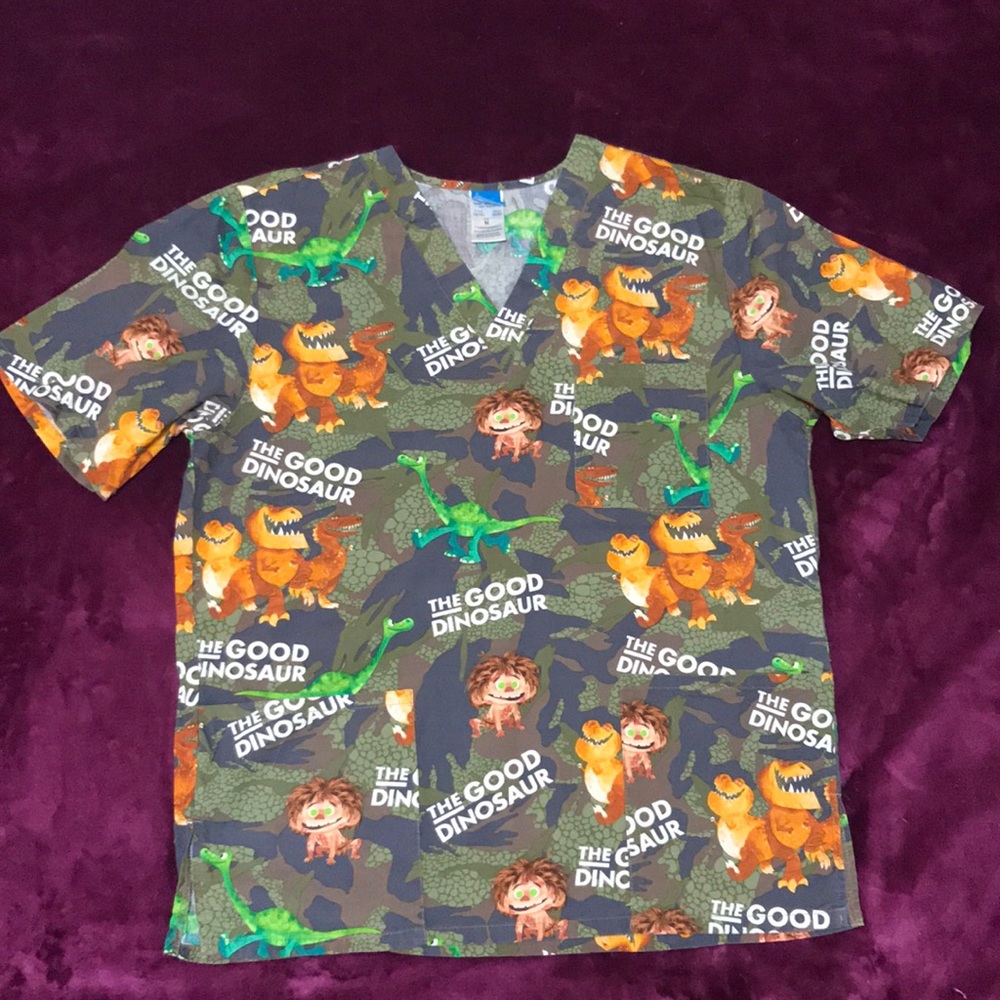 Disney Pixar The Good Dinosaur men’s scrub top